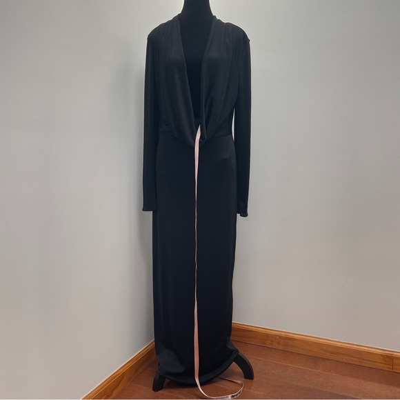 NEW! House of CB- SASKIA Black Draped Maxi Dress Size Large Plunge Neckline - Picture 5 of 15